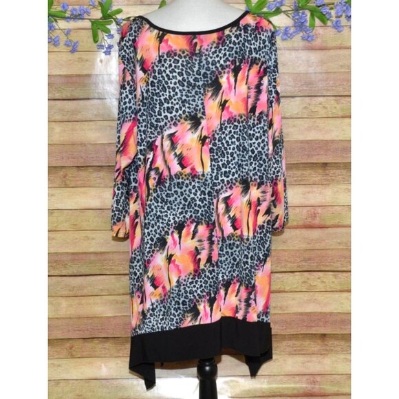 Sole Dione Studio Women's Colorful Animal Leopard Tunic Blouse Top Plus Size 2X - Picture 7 of 10